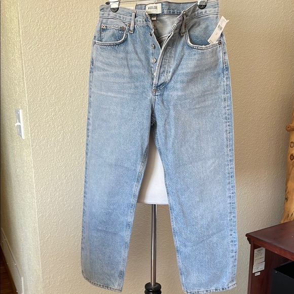 Agolde 90s Crop Mid Rise Loose Straight Blue Straight Jeans Classic Fit - Picture 11 of 11